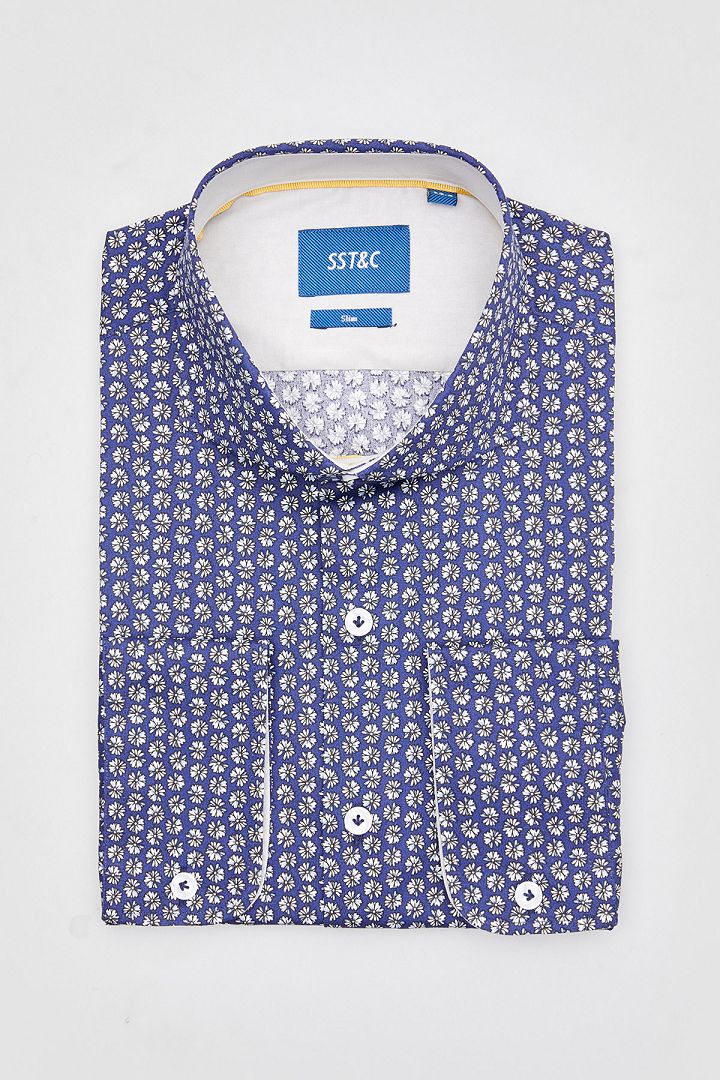 SST&C #Online Exclusive  Little White Flower Stretch Shirt | 0312012011  (Outlet)_5