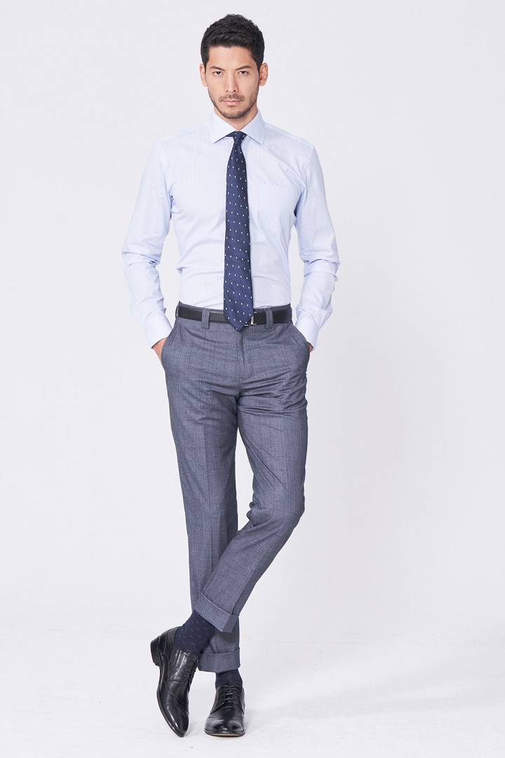 SST&C Blue Straight Stripe Shirt | 0312101006  (Outlet)_5