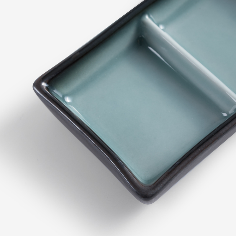 WAGA 松綠海潮 12cm 雙格陶瓷醬料碟︱單品_2