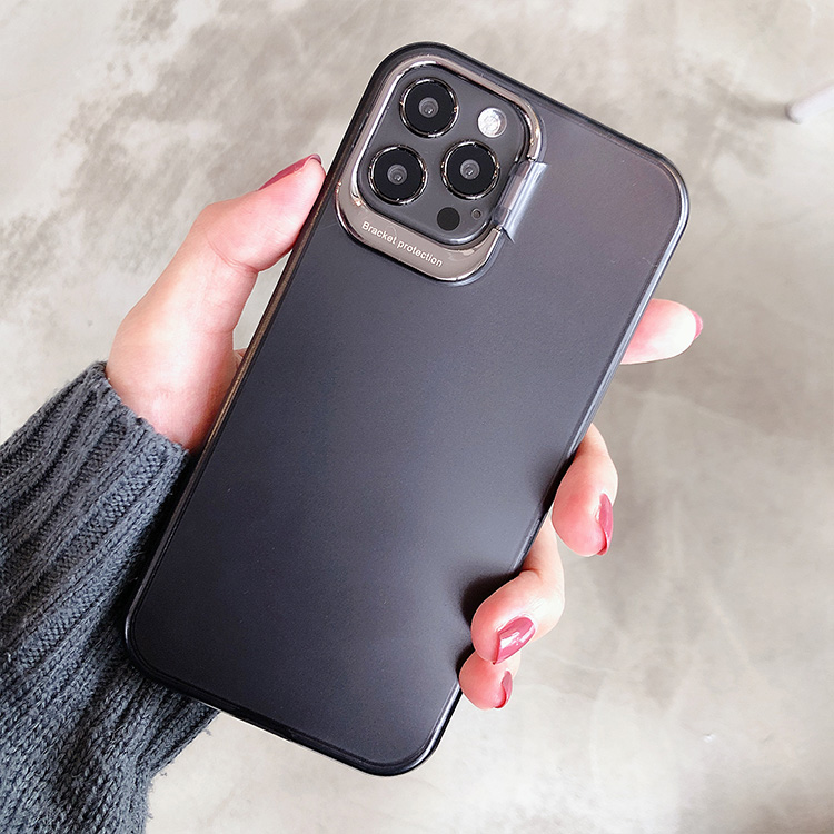 Iphone 12系列特色鏡頭金屬支架手機殼 四色 韓式作風 韓式作風