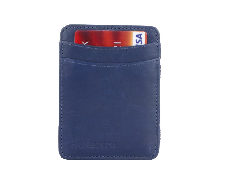 【Hunterson】深色皮夾-藍 HU-S1RFID-BLU