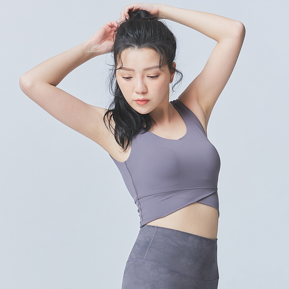 V curve柔靜 短版運動背心-MoonGray_1