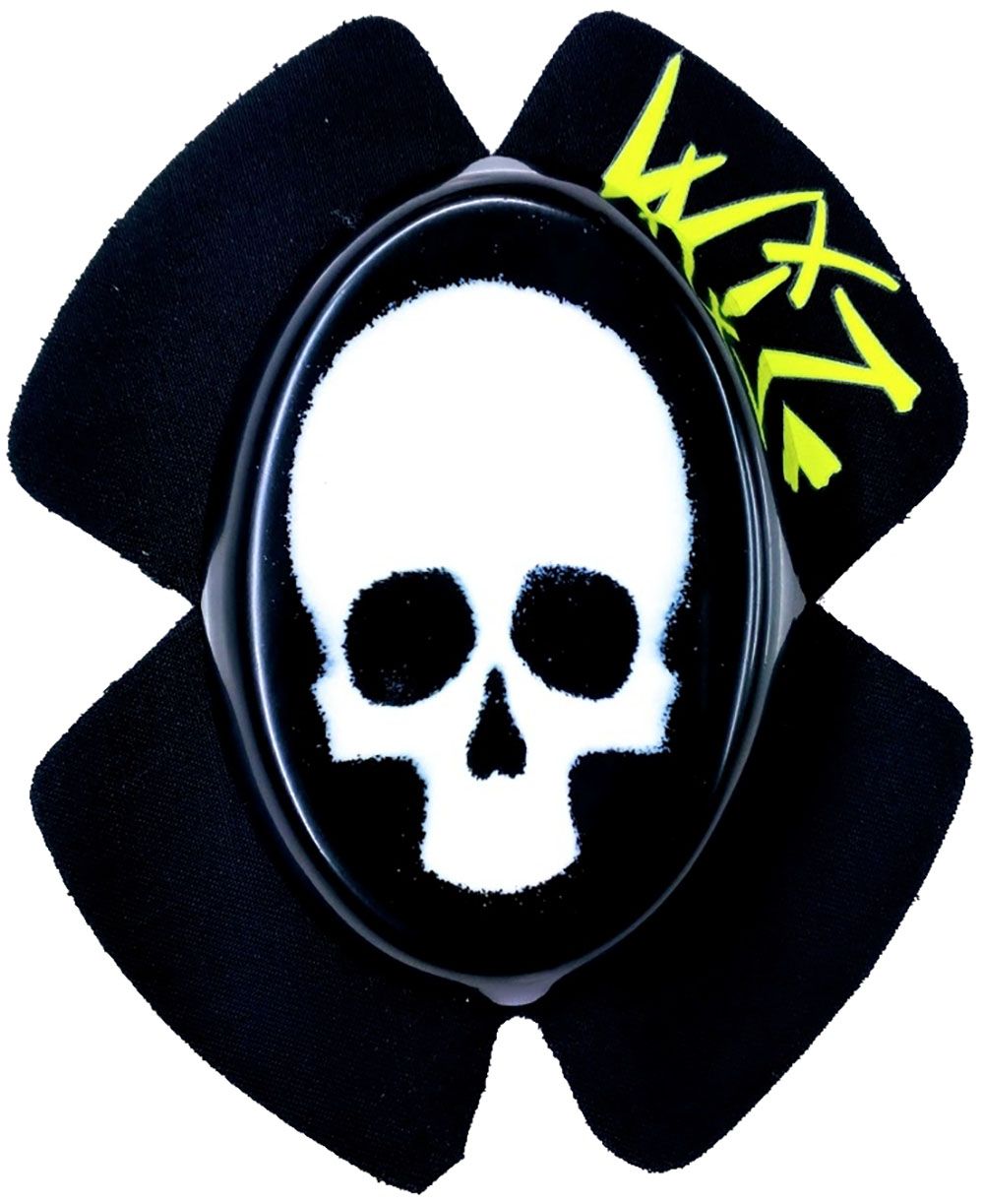 英國WIZ 手工彩繪 骷髏 黑白 滑塊/卡普/磨膝/側掛/無鈦螺絲【訂購品非現貨/下單七至十四個工作天到貨】_0