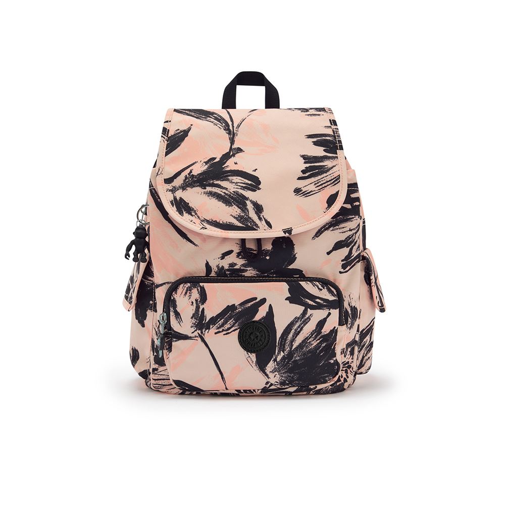 珊瑚花潑墨拉鍊掀蓋後背包 City Pack S Kipling