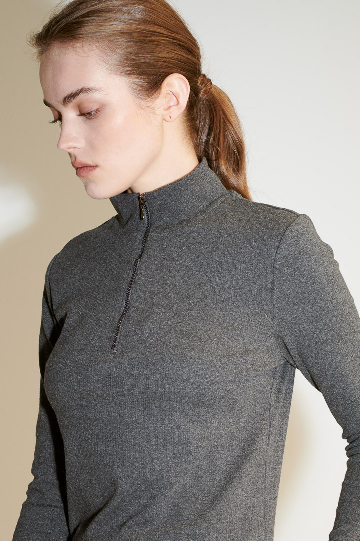 SST&C #Online Exclusive  Women'S Dark Gray Turtleneck Zipper Sweater | 8662011005  (Outlet)_0