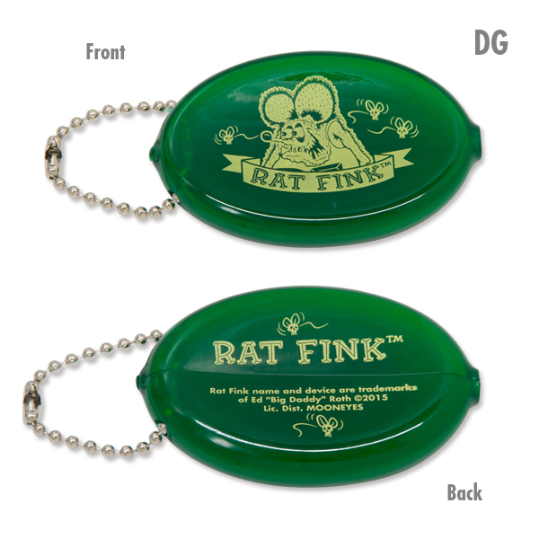 RAT FINK / RATFINK 老鼠芬克 RAF456 Oval Coin Case 橡膠 零錢包 (DG綠色)_0