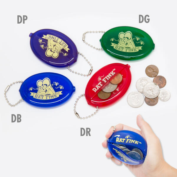 RAT FINK / RATFINK 老鼠芬克 RAF456 Oval Coin Case 橡膠 零錢包 (DG綠色)_1