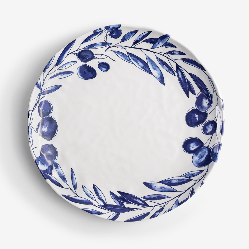 典雅青瓷 28cm 合成樹脂主餐盤│花圈│單品_1