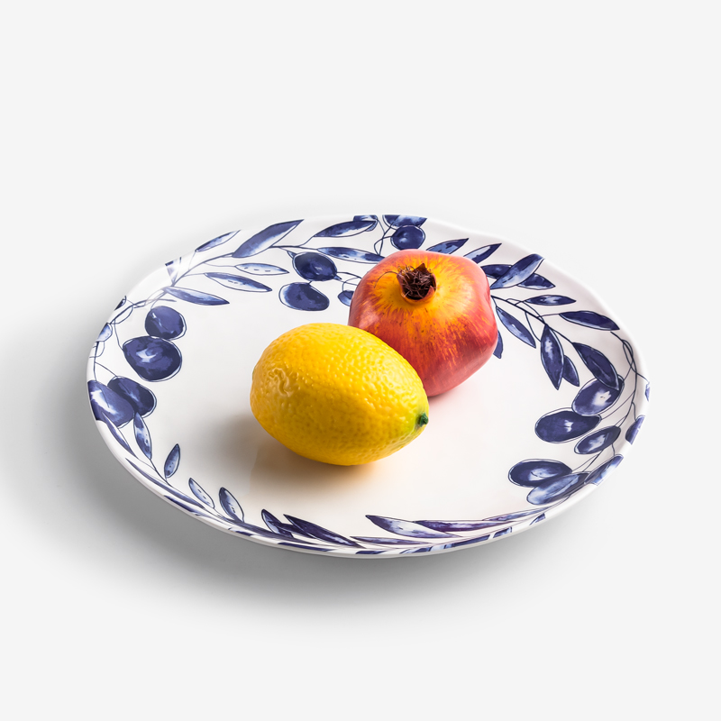 典雅青瓷 28cm 合成樹脂主餐盤│花圈│單品_4