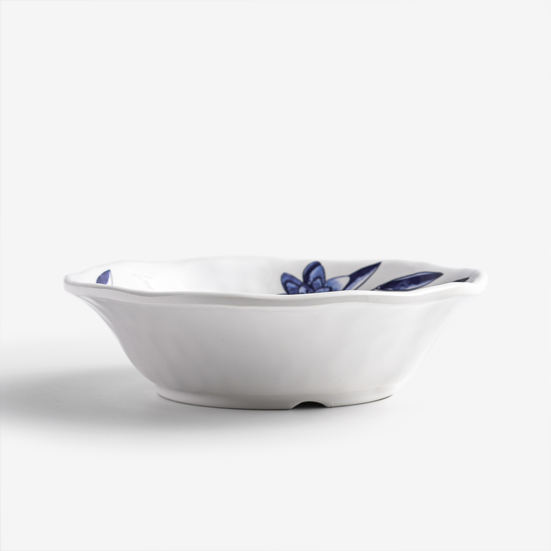 WAGA Blue and White 18cm Melamine Bowl | Leaf_2