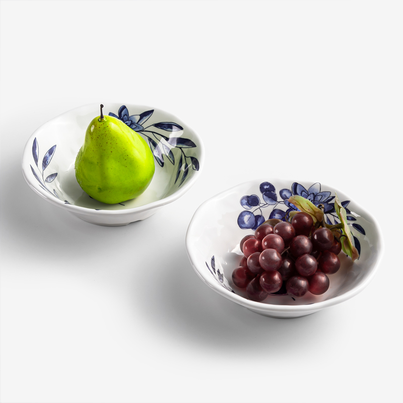 WAGA Blue and White 18cm Melamine Bowl | Leaf_4