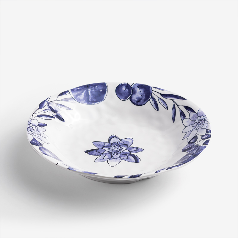 WAGA Blue and White 21cm Melamine Soup Plate_0