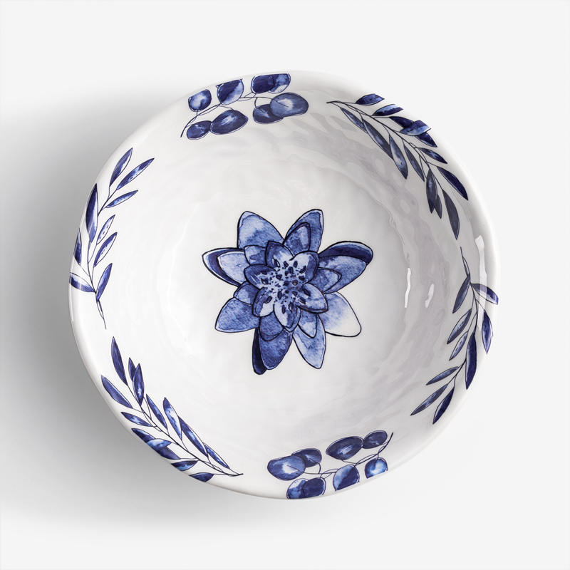 WAGA Blue and White 20cm Melamine Soup Bowl_1