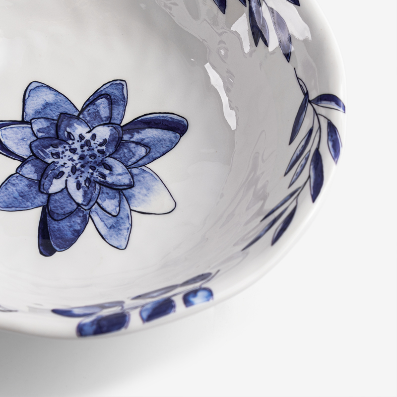 WAGA Blue and White 20cm Melamine Soup Bowl_3