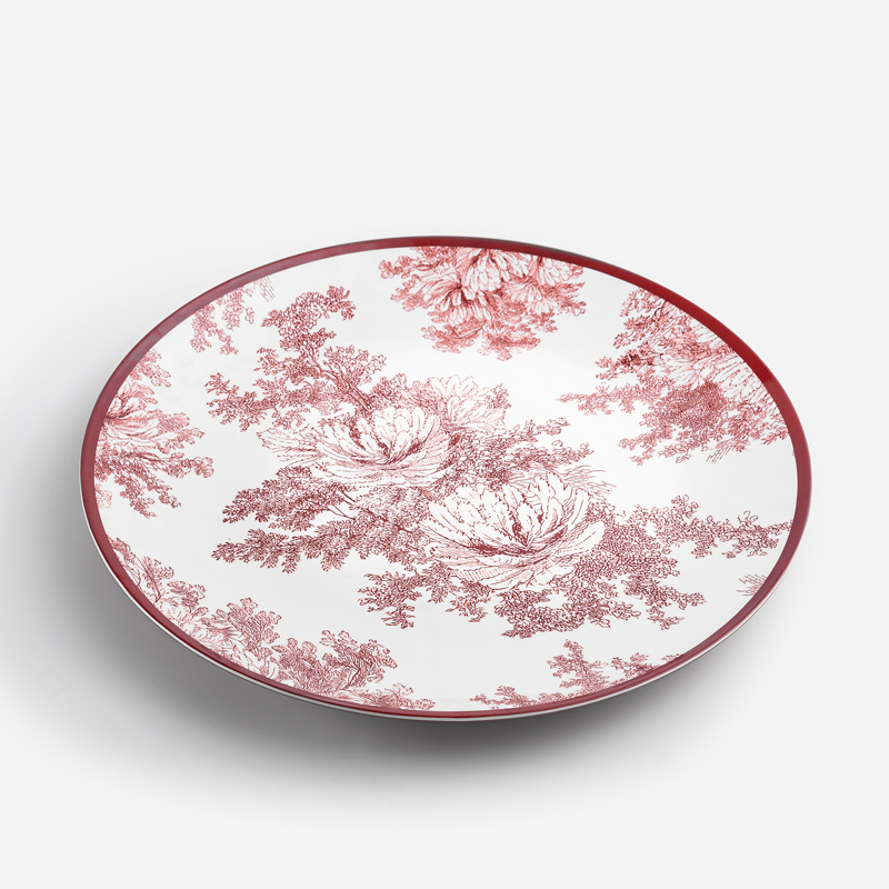 緋紅盛宴 48cm 合成樹脂大圓托盤│白│單品_0