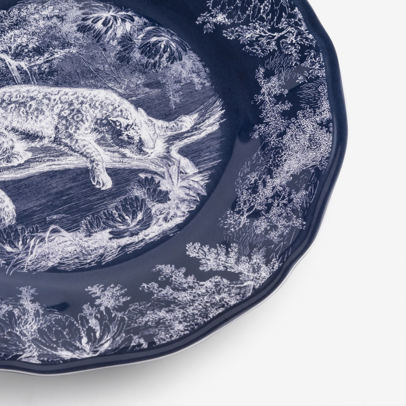 WAGA Cobalt 28cm Melamine Round Dinner Plate | Leopard_2