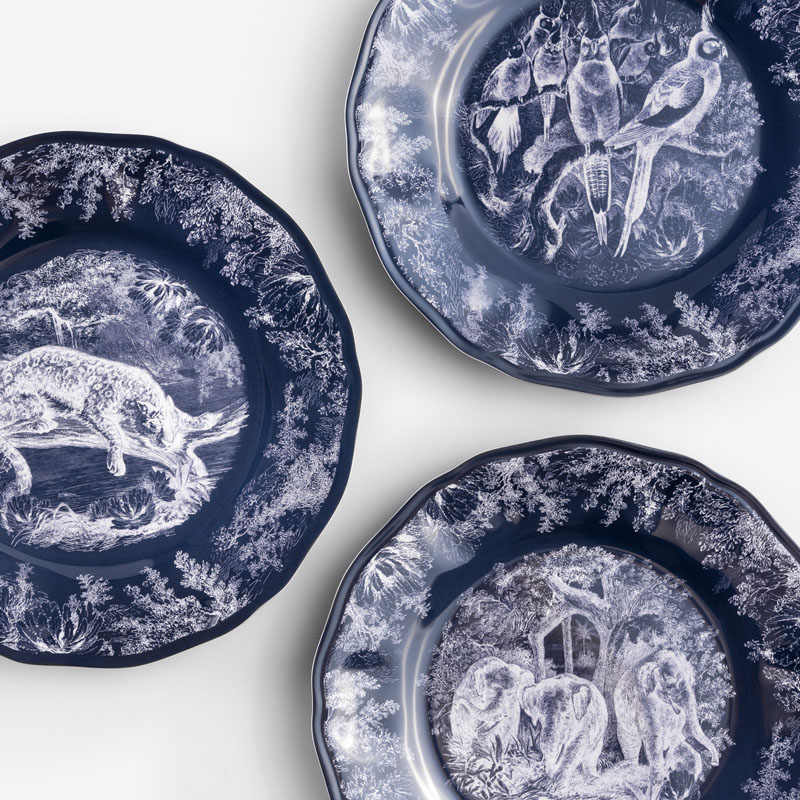 WAGA Cobalt 28cm Melamine Round Dinner Plate | Leopard_4