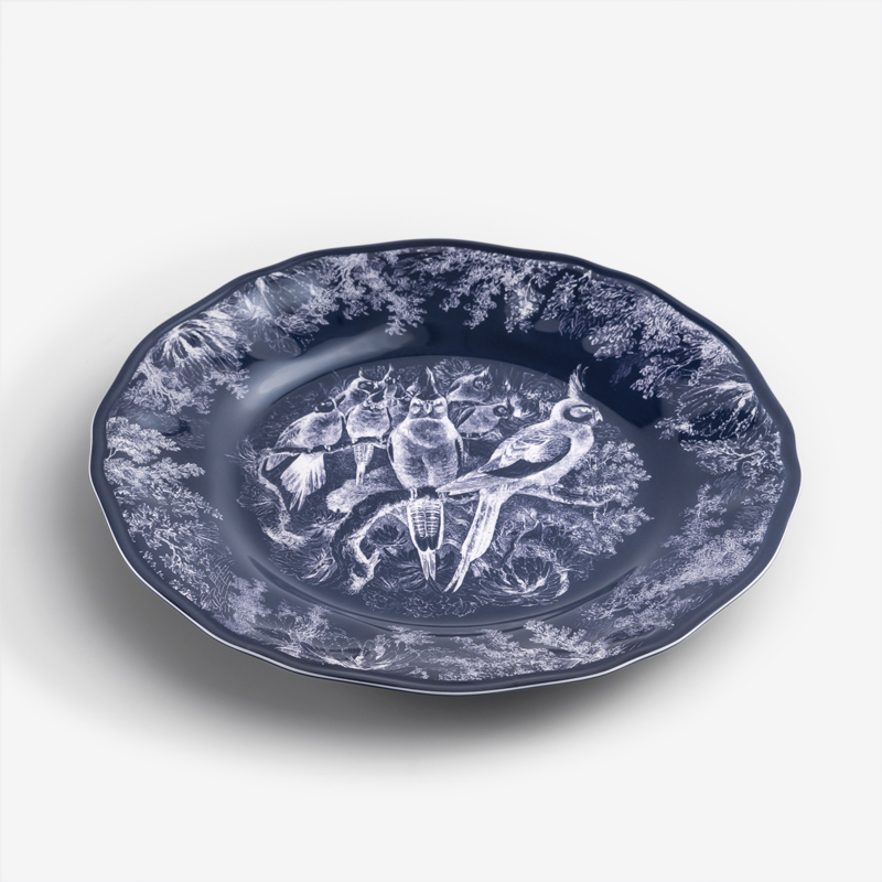 WAGA Cobalt 28cm Melamine Round Salad Plate | Parrots_0