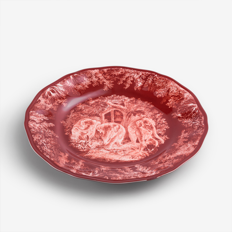WAGA Crimson Red 28cm Melamine Round Dinner Plate | Elephants_0