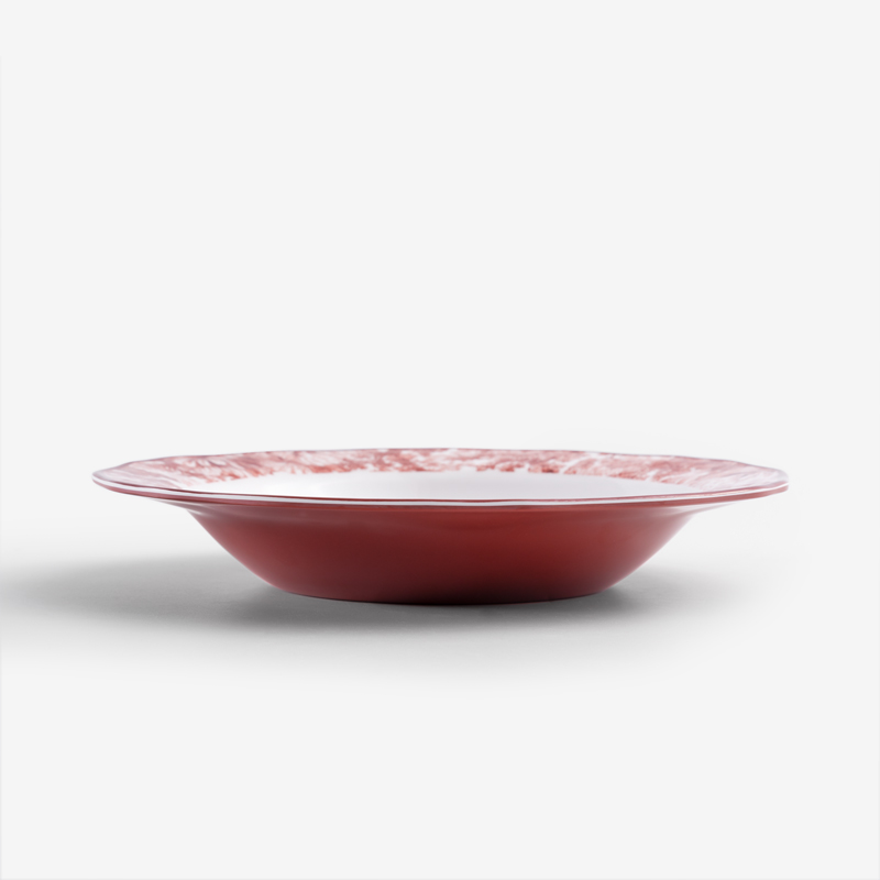 WAGA Crimson Red 23cm Melamine Round Soup Plate | Elephants_2