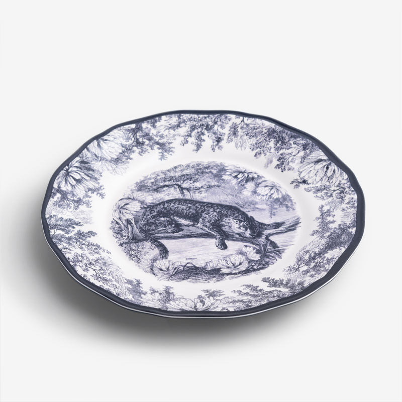 WAGA Cobalt 23cm Melamine Round Salad Plate | Leopard_0