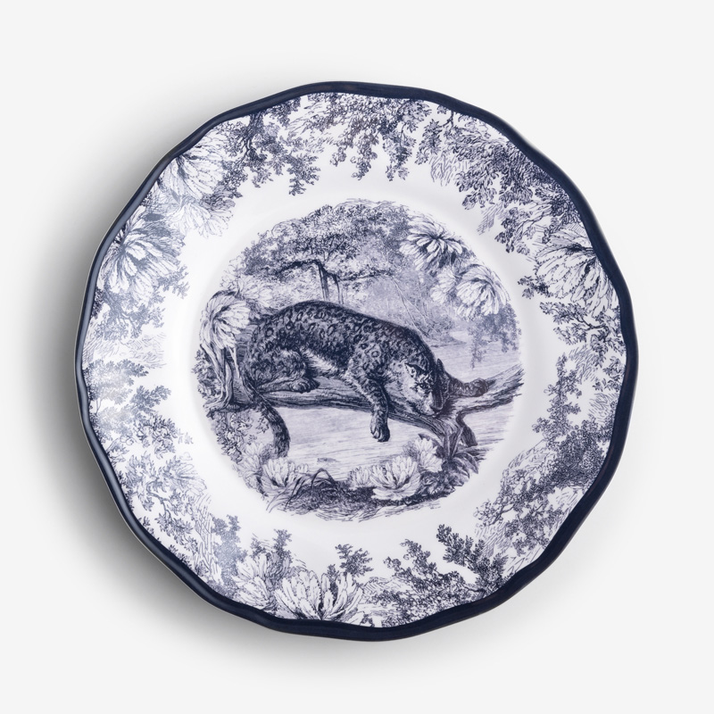 WAGA Cobalt 23cm Melamine Round Salad Plate | Leopard_1