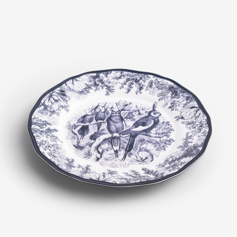 靜謐鈷藍 23cm 合成樹脂沙拉盤│鸚哥│單品_0