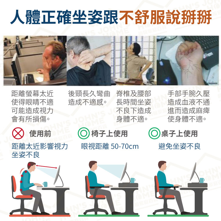 桌椅兩用電腦手托架 可180°調整 記憶軟墊 免釘手臂支撐架 護腕支架 護臂托 滑鼠護腕墊【AG0103】《約翰家庭百貨_4