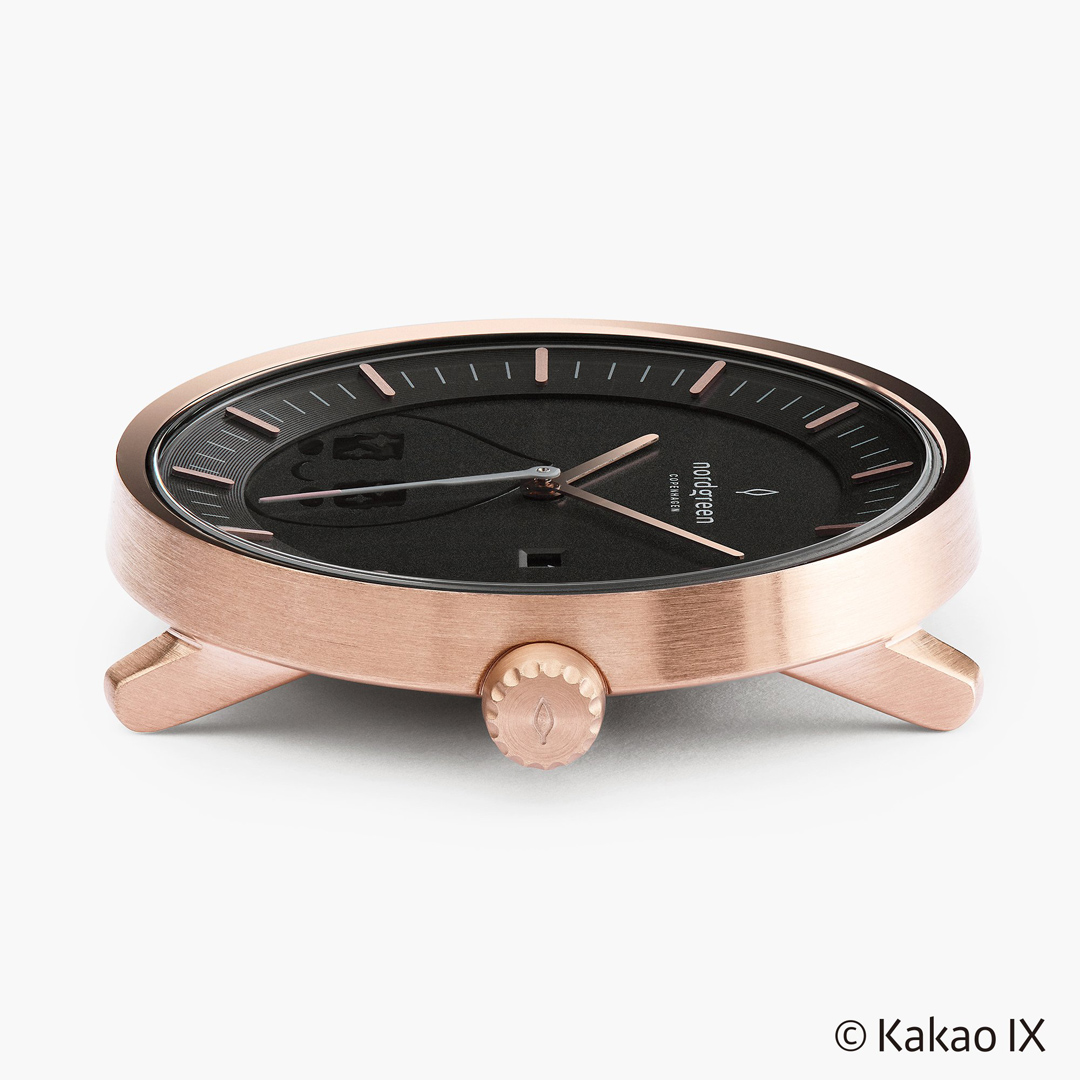 【超值組合・限時8折】ND精裝禮盒 x Kakao Friends 限量聯名款 Philosopher 哲學家 36mm 玫瑰金殼×黑面 玫瑰金米蘭錶帶+深棕真皮錶帶 Nordgreen 北歐設計師手錶 PH36RGBLKFA-MEROLEDB 組合裝 熱賣中!_5