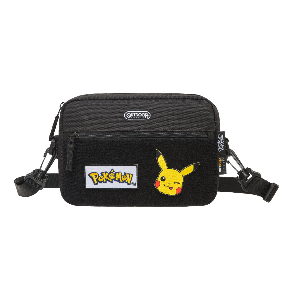 【OUTDOOR】寶可夢Pokemon-訓練家系列橫式側背包-黑色 ODGO20C05BK_0