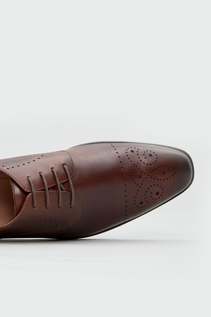 SST&C Simple Carved Brown Derby Shoes | 1312103003  (Outlet)_4