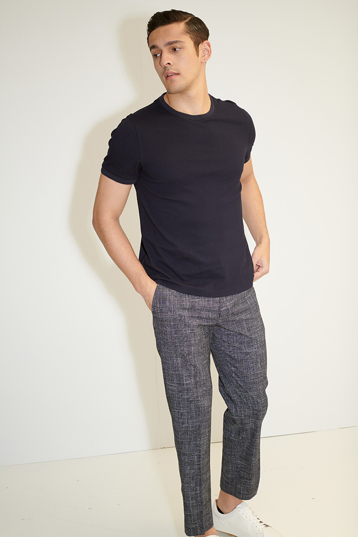 SST&C Check Pattern Texture Slim Fit Suit Trousers | 0212103003  (Outlet)_0
