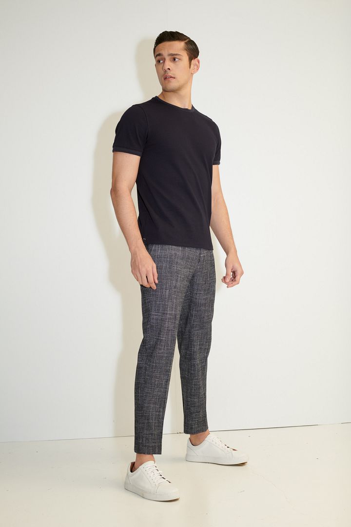SST&C Check Pattern Texture Slim Fit Suit Trousers | 0212103003  (Outlet)_4