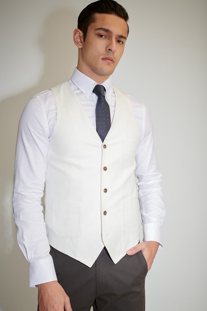 SST&C Off-White Casual Vest | 4512103001  (Outlet)_4
