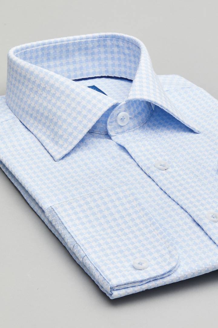 SST&C Light Blue Textured Shirt | 0312103010  (Outlet)_6