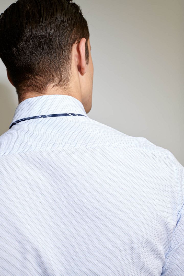 SST&C Light Blue Textured Shirt | 0312103013  (Outlet)_4