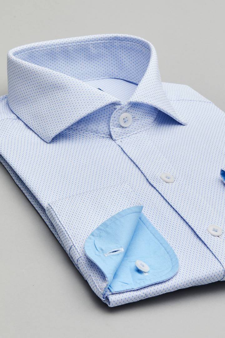 SST&C Light Blue Textured Shirt | 0312103013  (Outlet)_6