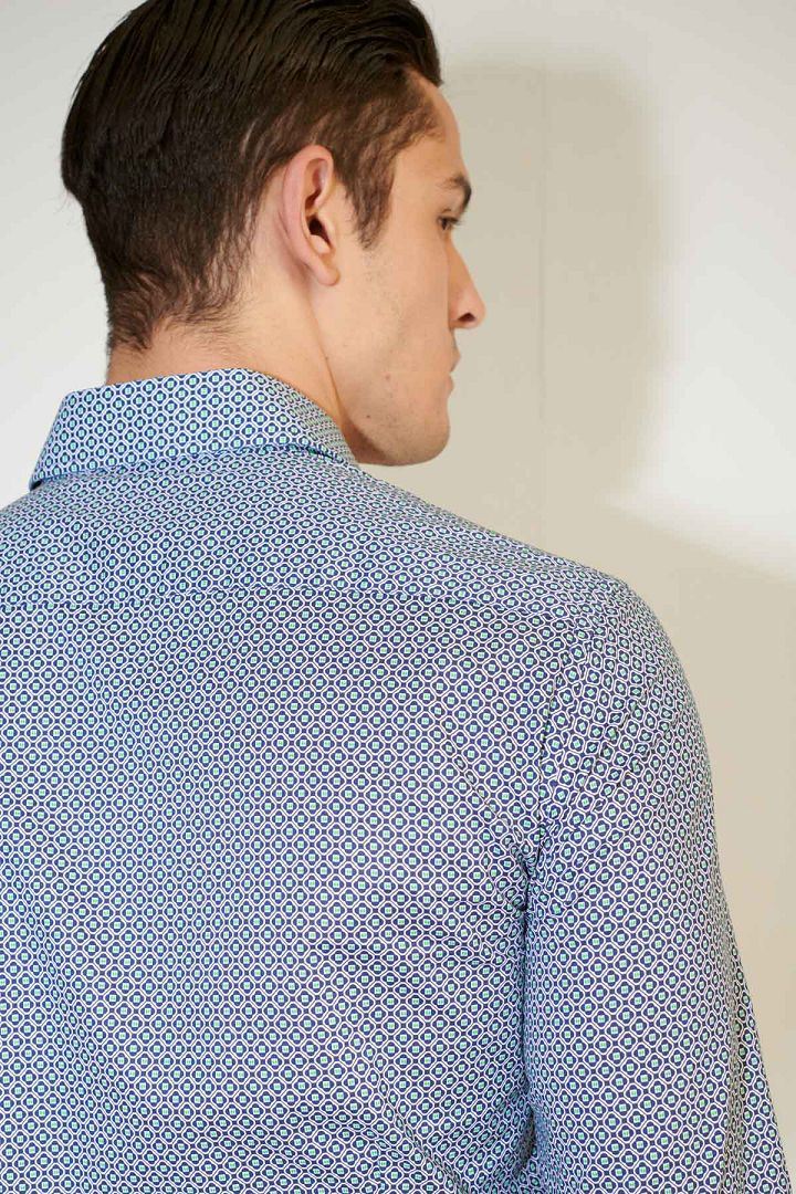 SST&C Blue and Green Geometric Shirt | 0312103018  (Outlet)_4