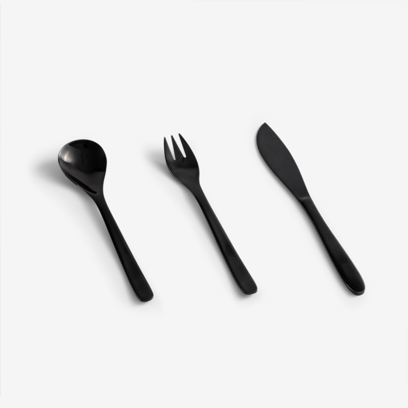 Black 18.7cm Stainless Steel Table Spoon_3