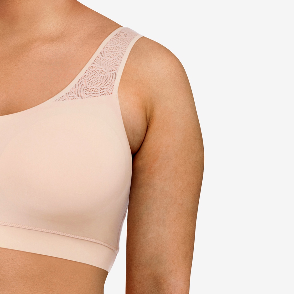 【Chantelle Lab】透氣涼感蕾絲V領無痕內衣>XS-XXL>粉膚色(11G10_01N)【Soft Stretch】_1