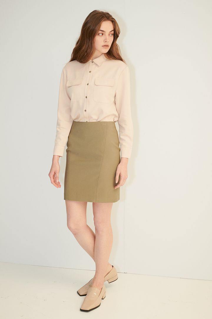 SST&C Women'S Apricot Pocket Off Shoulder Casual Shirt | 7662103004  (Outlet)_3