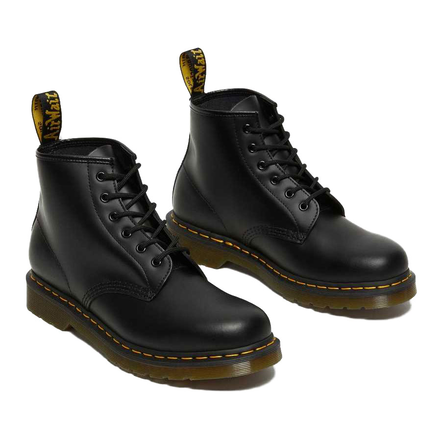 Dr.Martens 26230001 101 YS 6-EYE SMOOTH LEATHER 6孔 馬丁鞋 中筒靴 (黑色黃線)_0