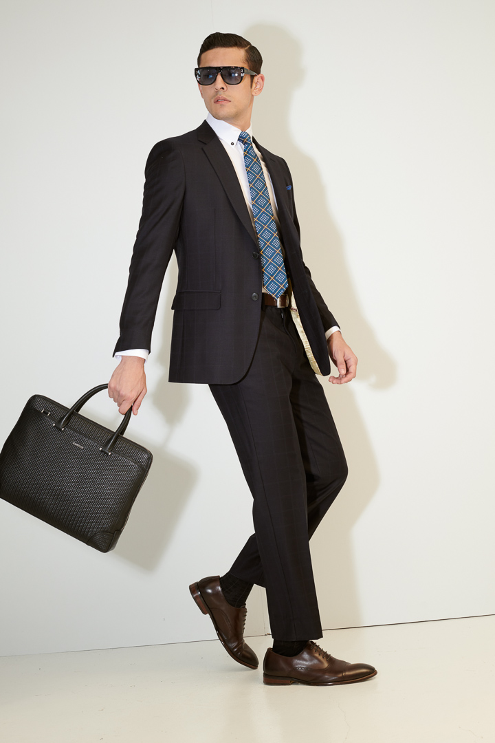 SST&C #Milan Series  Navy Check Pattern Slim Fit Suit Jacket | 0112104002  (Outlet)_3