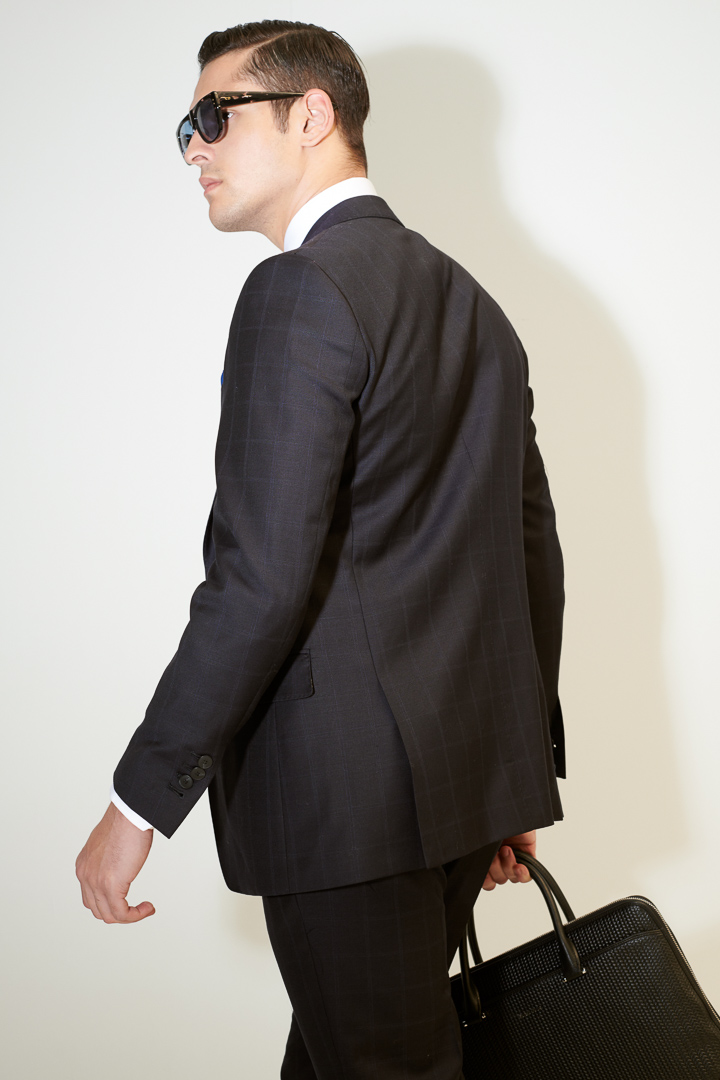 SST&C #Milan Series  Navy Check Pattern Slim Fit Suit Jacket | 0112104002  (Outlet)_5