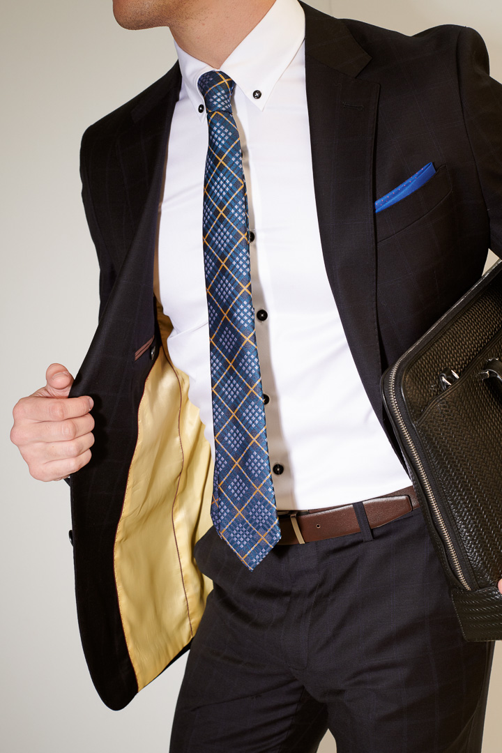 SST&C #Milan Series  Navy Check Pattern Slim Fit Suit Jacket | 0112104002  (Outlet)_6