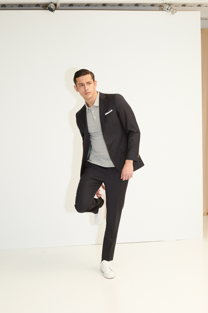 SST&C #Online Exclusive  Milan Series Navy Blue Textured Slim Fit Suit Jacket | 0112104003  (Outlet)_2