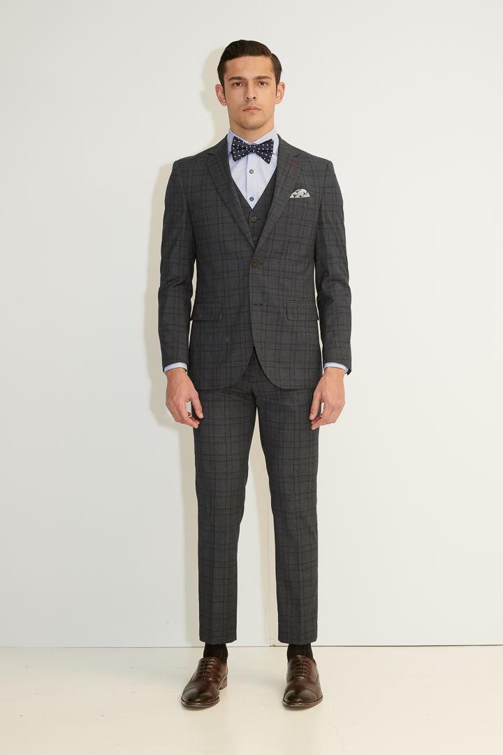 SST&C Gray Check Tailored Suit Jacket | 0112104006  (Outlet)_4