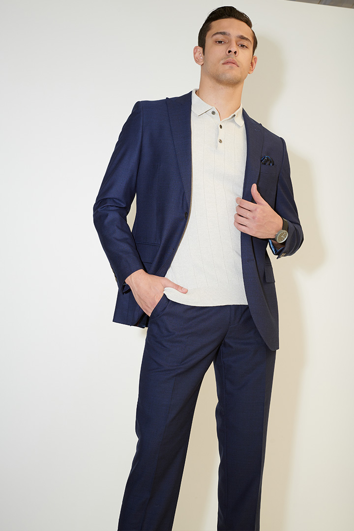 SST&C #Online Exclusive  Milan Series Navy Blue Slim Fit Suit Trousers | 0212104001  (Outlet)_0