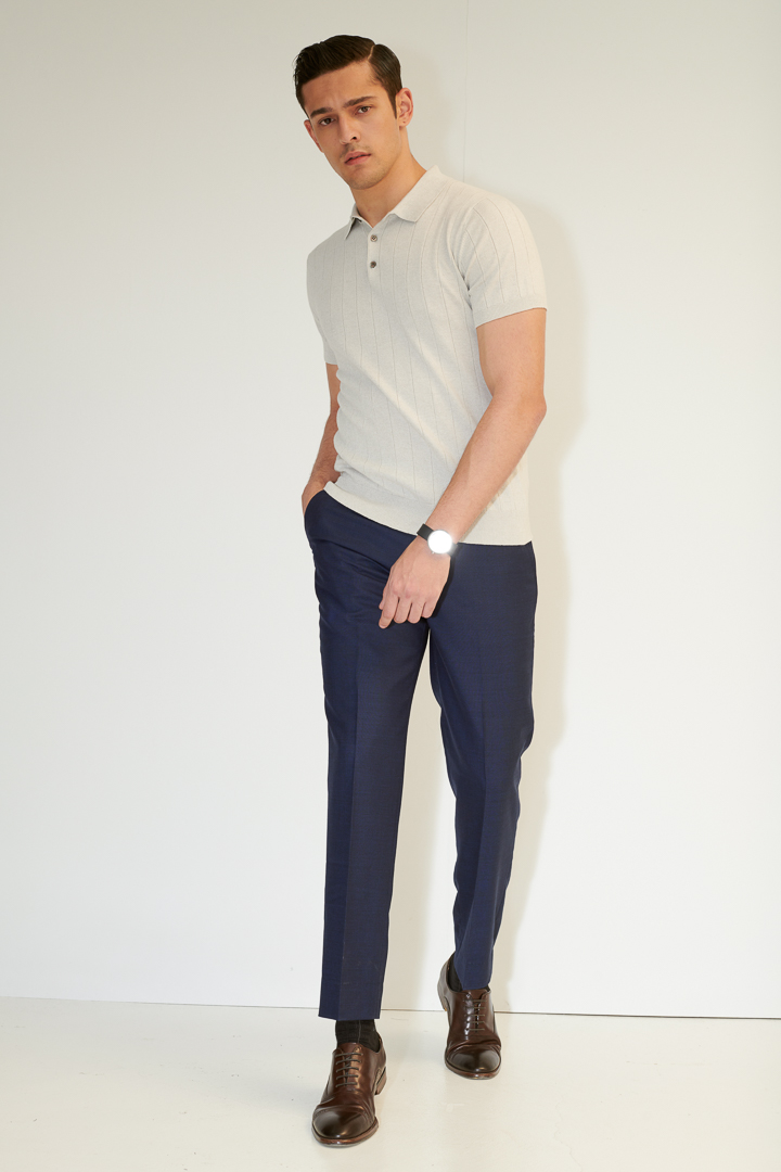 SST&C #Online Exclusive  Milan Series Navy Blue Slim Fit Suit Trousers | 0212104001  (Outlet)_4