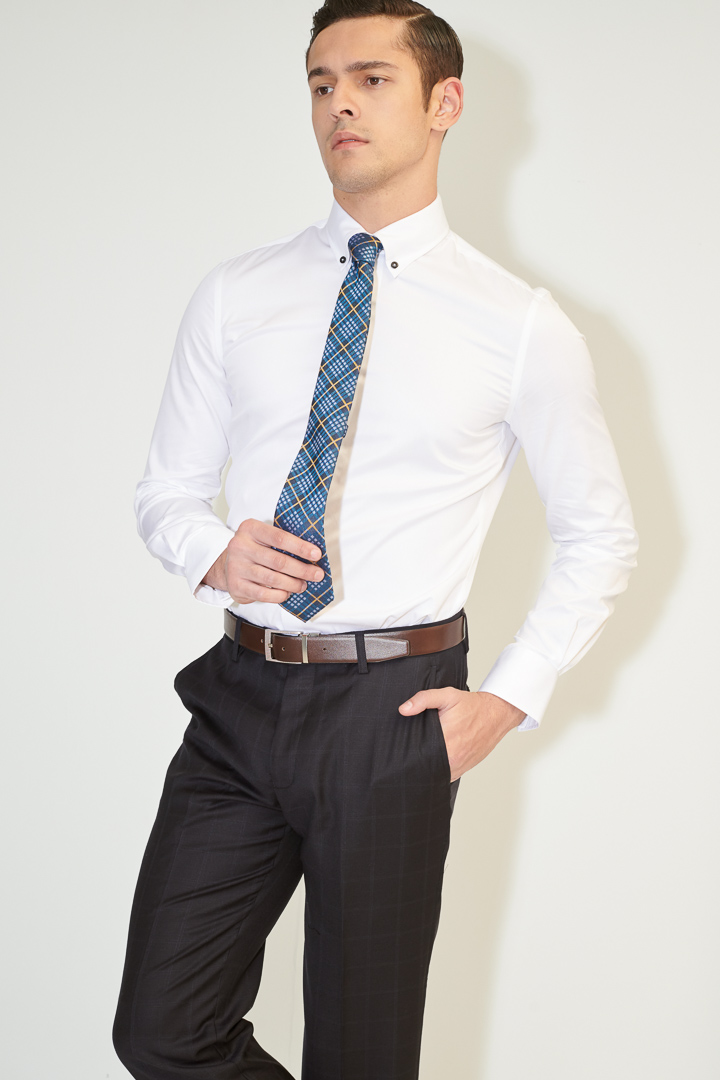 SST&C #Milan Series  Navy Check Pattern Slim Fit Suit Trousers | 0212104002  (Outlet)_1